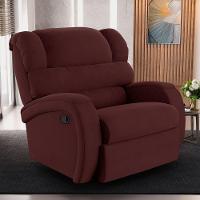 Poltrona Do Papai Reclinável Napoli Manual Gatilho Veludo Fh1 Vinho - 6