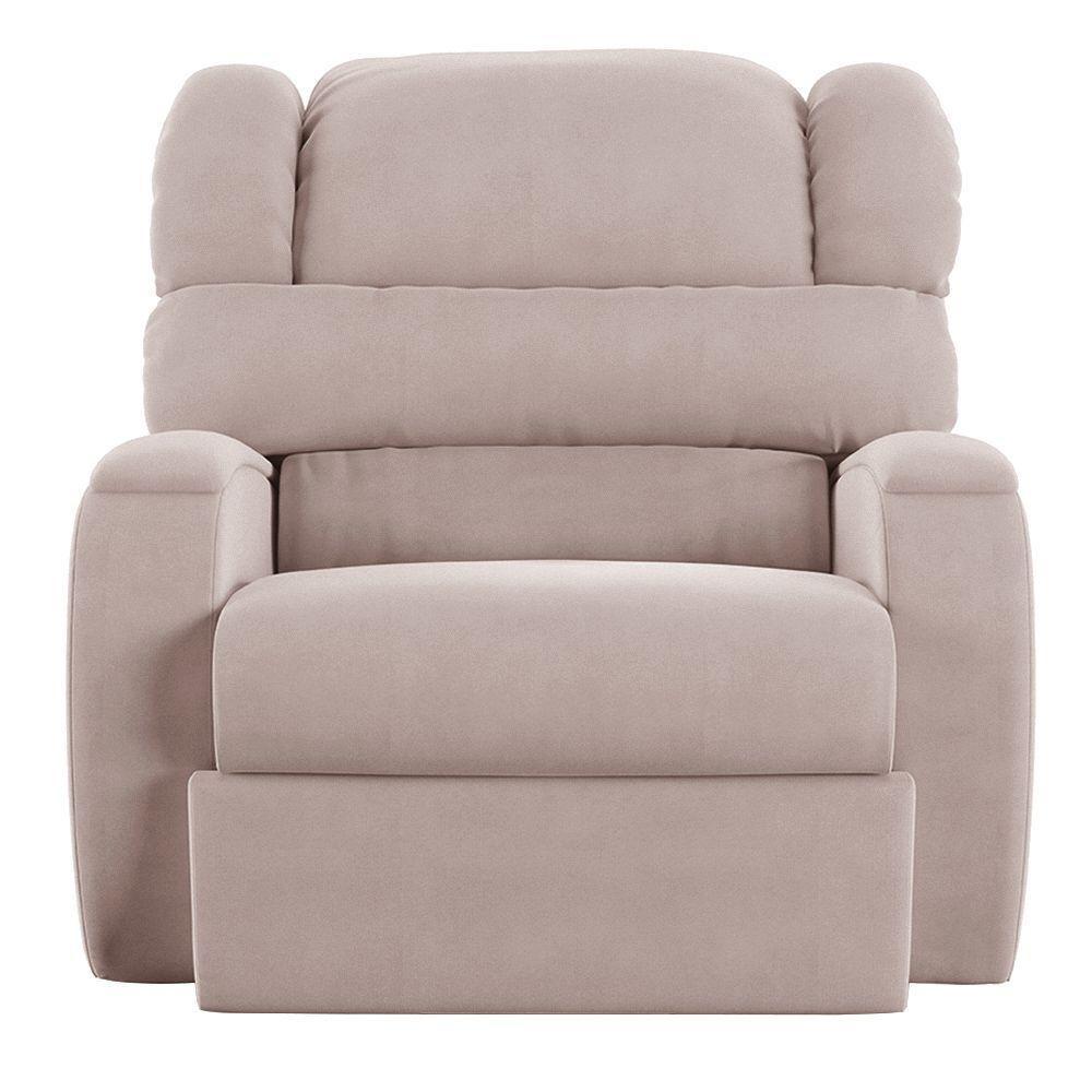 Poltrona Do Papai Reclinável Napoli Manual Gatilho Veludo Rosê Fh1 - 3