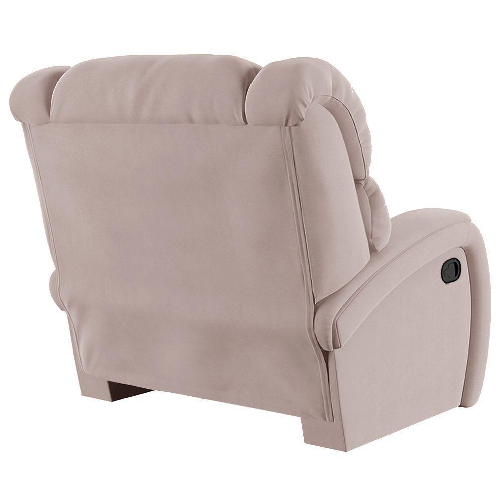 Poltrona Do Papai Reclinável Napoli Manual Gatilho Veludo Rosê Fh1 - 4