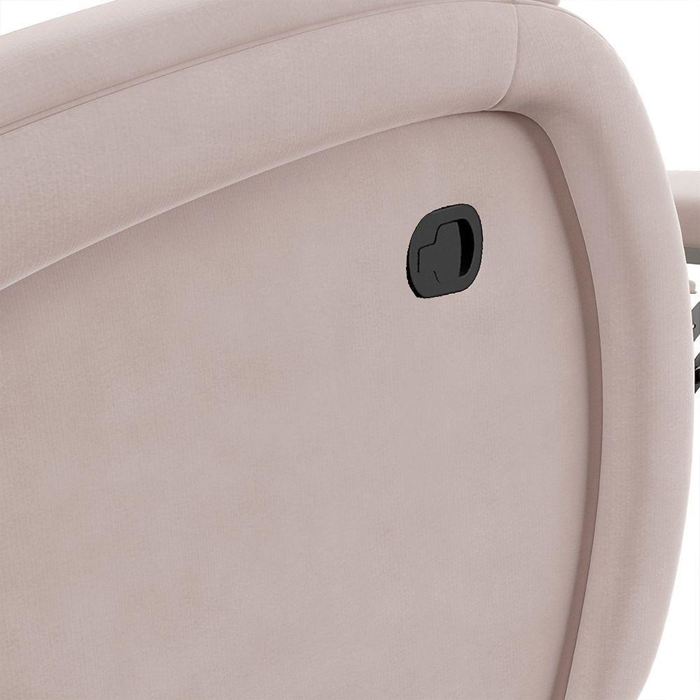 Poltrona Do Papai Reclinável Napoli Manual Gatilho Veludo Rosê Fh1 - 7