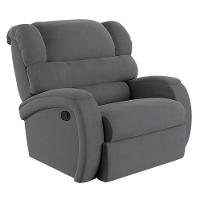 Poltrona Do Papai Reclinável Napoli Manual Gatilho Veludo Cinza Fh1 - 1