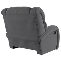Poltrona Do Papai Reclinável Napoli Manual Gatilho Veludo Cinza Fh1