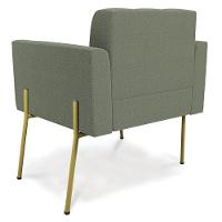 Poltrona Sala Estar Pé Ferro Dourado Kit 2 Elisa Bouclê D03 Verde Pistache - 3