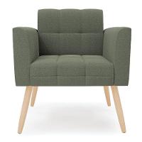 Poltrona Sala De Estar Pé Palito Natural Elisa Bouclê D03 Verde Pistache - 2