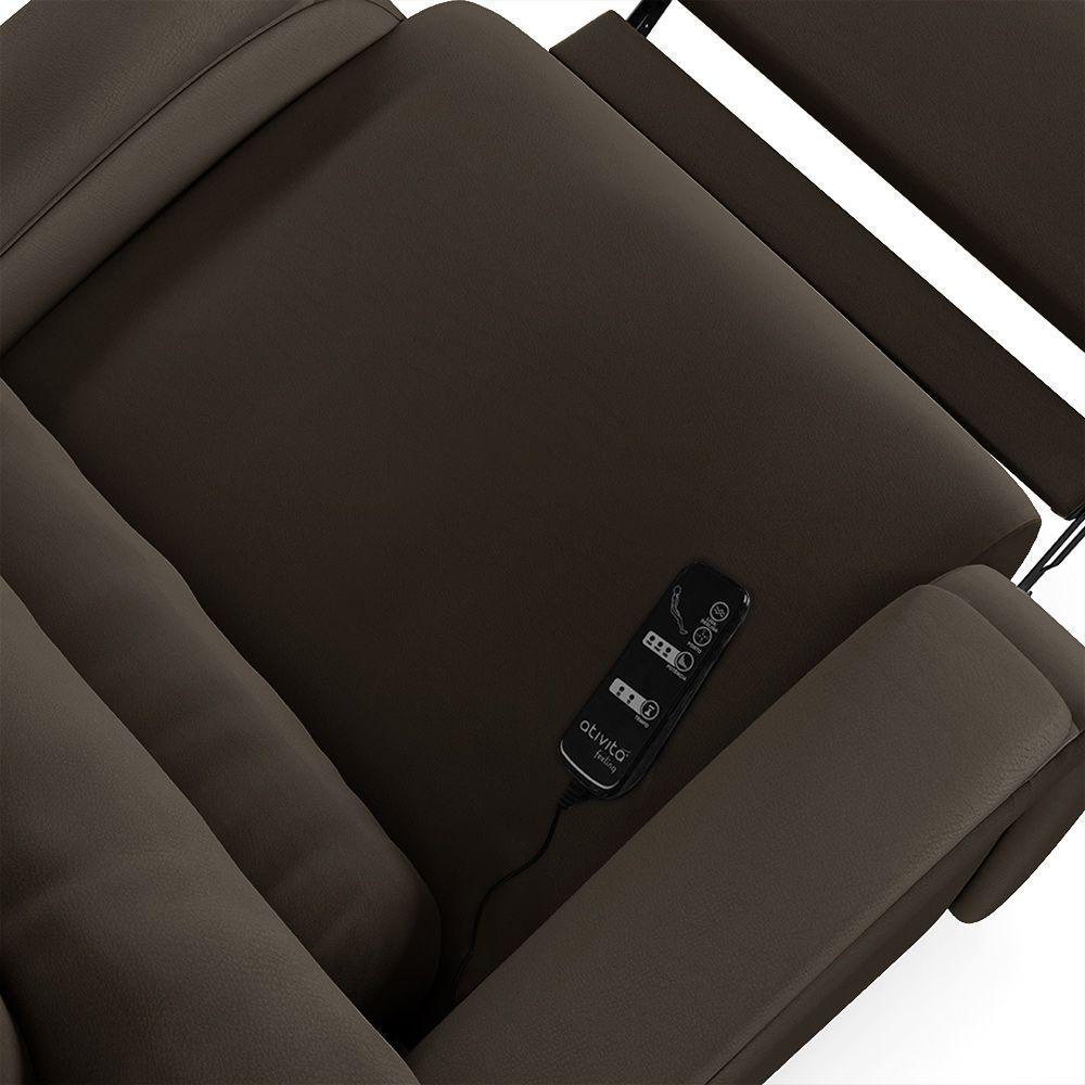 Poltrona Do Papai Reclinável Napoli Elétrica Botão Led Massagem Pu Fh1 Marrom - 4