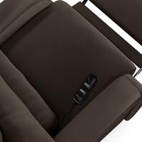 Poltrona Do Papai Reclinável Napoli Elétrica Botão Led Massagem Pu Fh1 Marrom