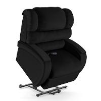 Poltrona Do Papai Reclinável Napoli Elevação Lift Elétrico Pu Preto Brilho Fh1 - 6