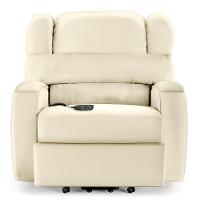 Poltrona Do Papai Reclinável Napoli Elevação Lift Elétrico Pu Fh1 Bege - 1