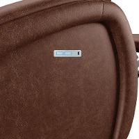 Poltrona Do Papai Reclinável Napoli Elétrica Botão Led Pu Brilho Fh1 Marrom - 8