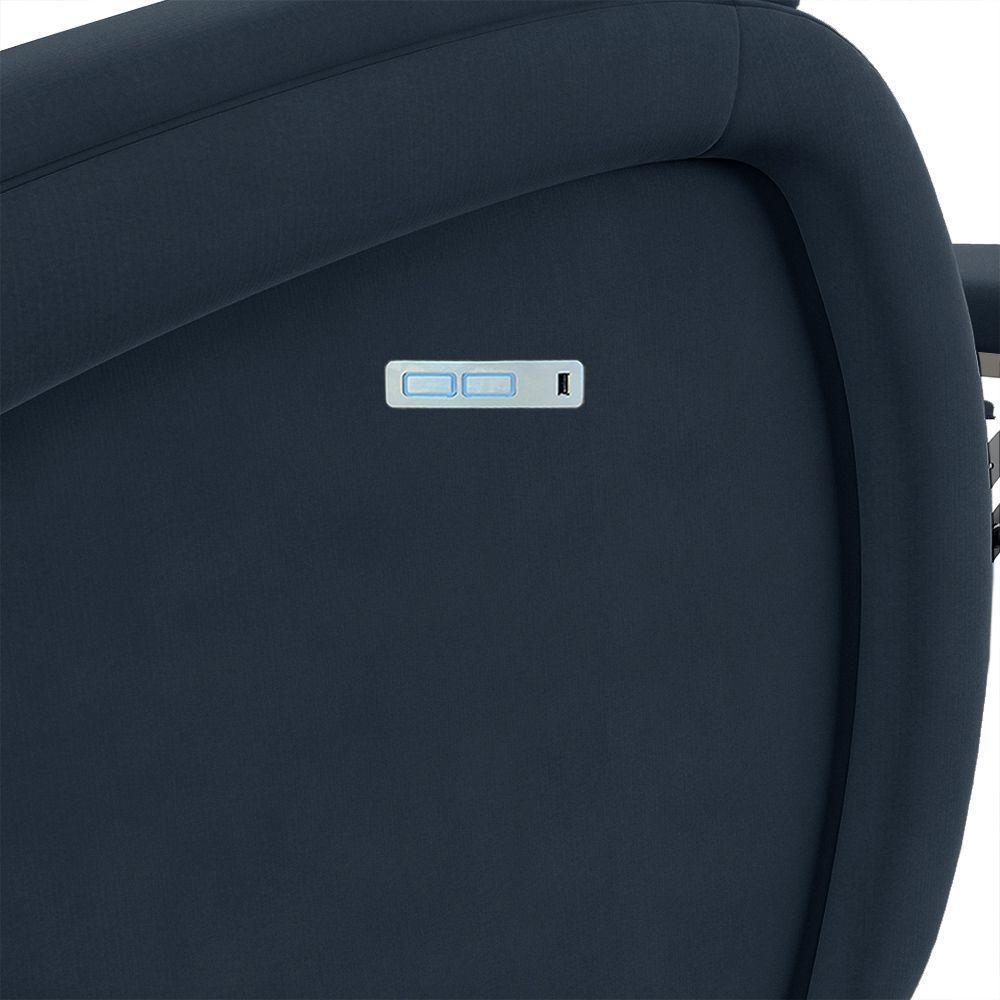 Poltrona Do Papai Reclinável Napoli Elétrica Botão Led Veludo Azul Fh1 - 5