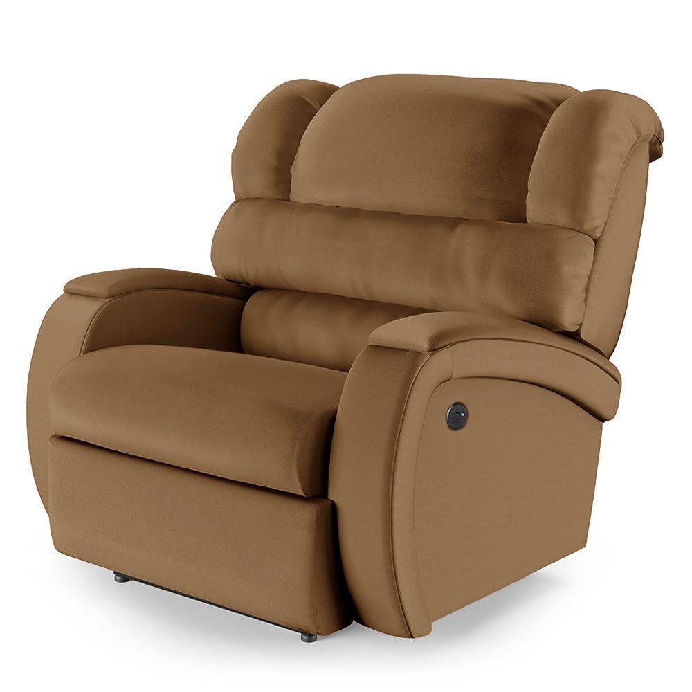 Poltrona Do Papai Reclinável Napoli Controle Power Elétrico Usb Pu Fh1 Caramelo - 1