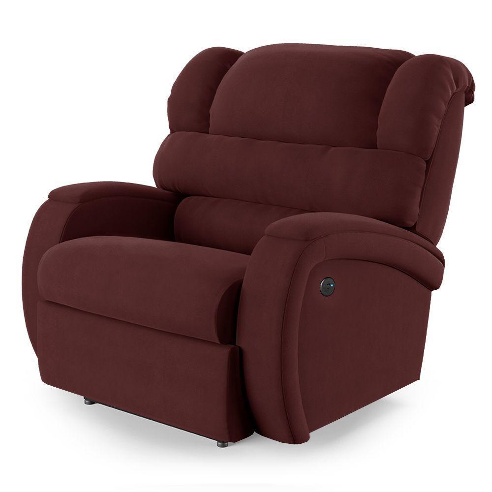 Poltrona Do Papai Reclinável Napoli Controle Power Elétrico Usb Veludo Fh1 Vinho - 1