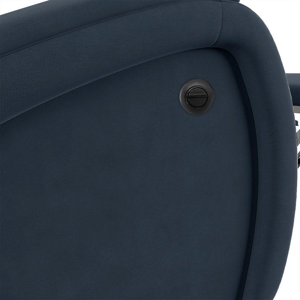 Poltrona Do Papai Reclinável Napoli Power Elétrica Massagem Veludo Azul Fh1 - 4
