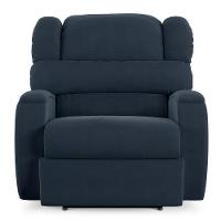 Poltrona Do Papai Reclinável Napoli Power Elétrica Massagem Veludo Azul Fh1 - 3