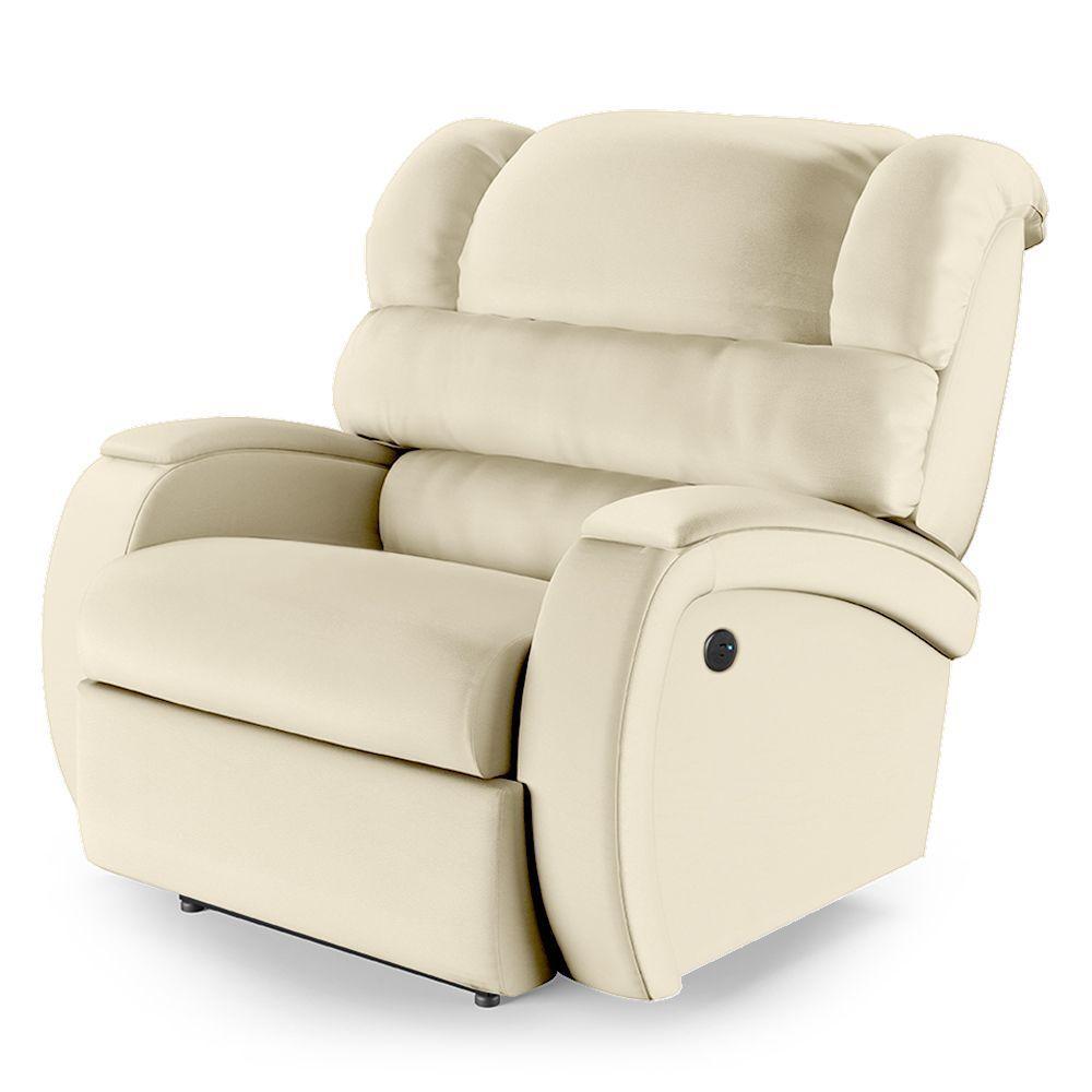 Poltrona Do Papai Reclinável Napoli Controle Power Elétrico Usb Pu Fh1 Bege - 1