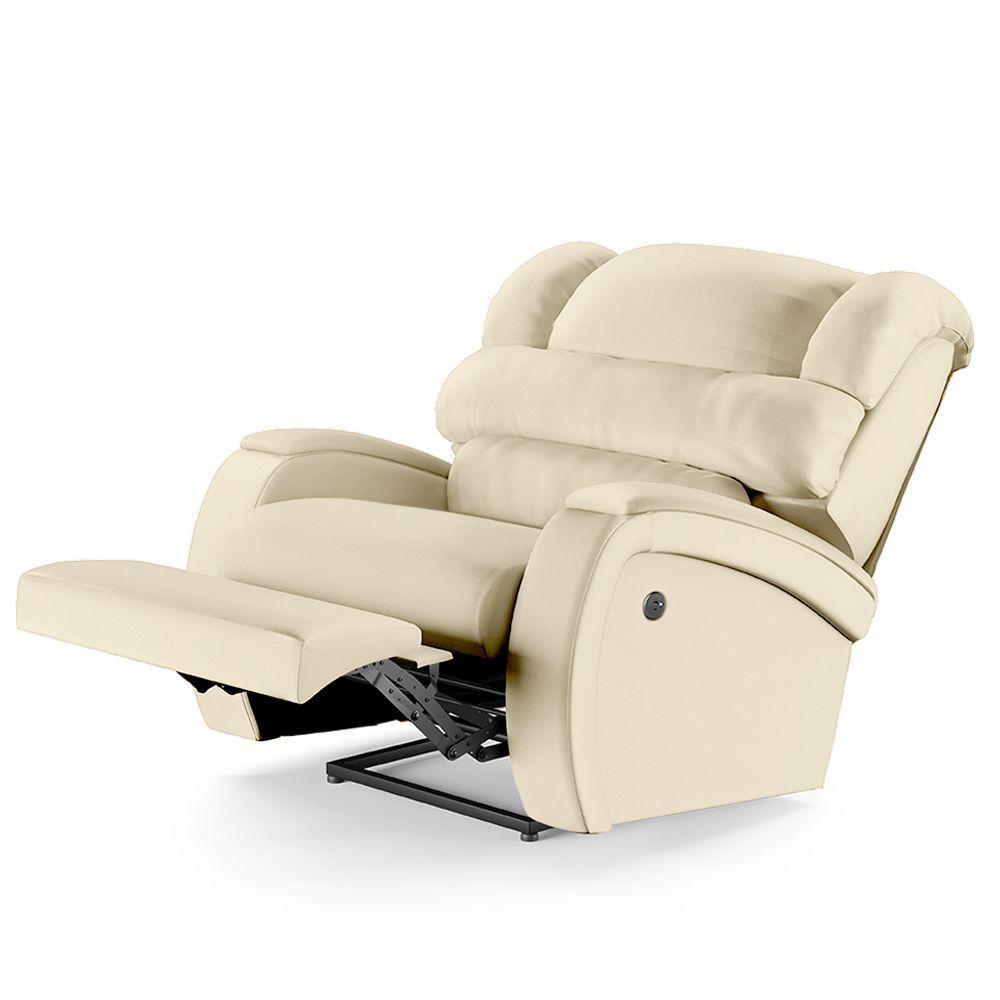 Poltrona Do Papai Reclinável Napoli Controle Power Elétrico Usb Pu Fh1 Bege - 2