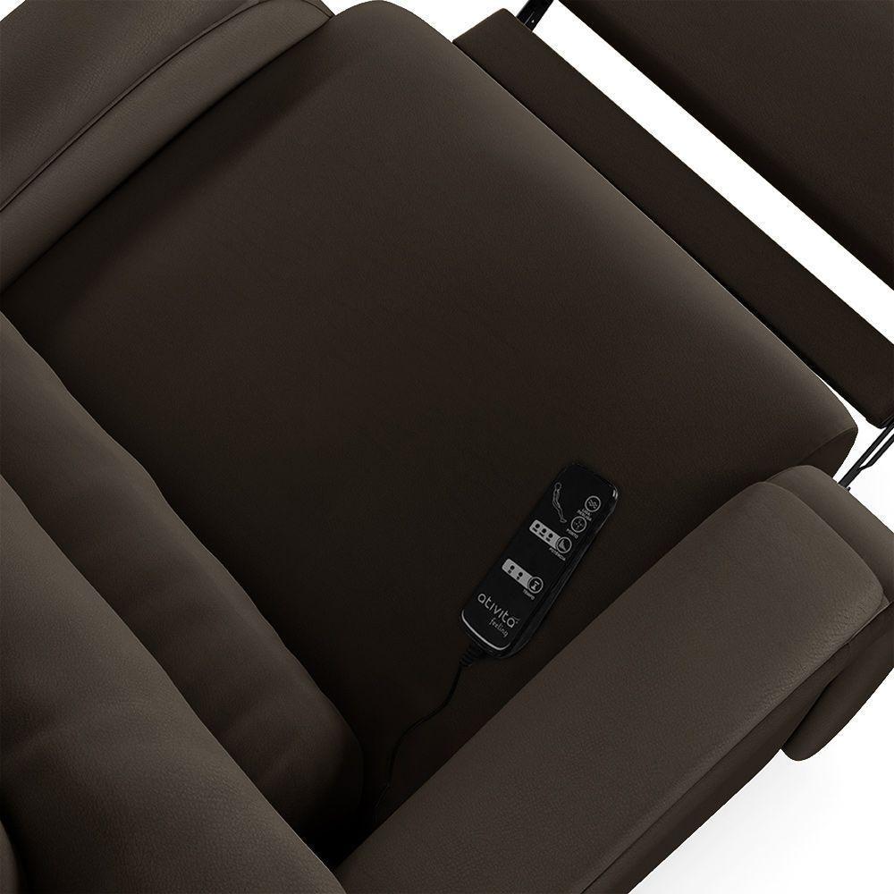 Poltrona Do Papai Reclinável Napoli Power Elétrica Massagem Pu Fh1 Marrom - 2
