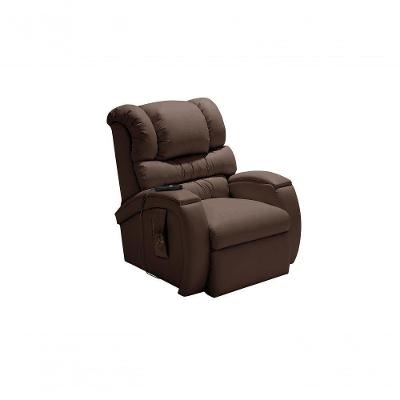 Poltrona Reclinável Motorizada Com Lift E Massageador Imperial 310 Corino Marrom Império Estofados