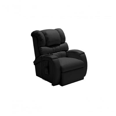Poltrona Reclinável Motorizada Com Lift E Massageador Imperial 311 Corino Preto Império Estofados