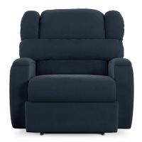 Poltrona Do Papai Reclinável Napoli Elétrica Botão Led Massagem Veludo Azul Fh1