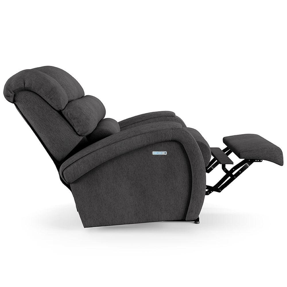 Poltrona Do Papai Reclinável Napoli Elétrica Botão Led Massagem Linho Grafite Fh1 - 2