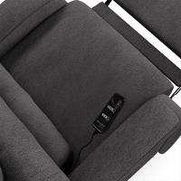 Poltrona Do Papai Reclinável Napoli Elétrica Botão Led Massagem Linho Grafite Fh1