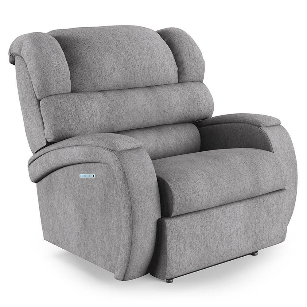 Poltrona Do Papai Reclinável Napoli Elétrica Botão Led Massagem Linho Cinza Fh1 - 1