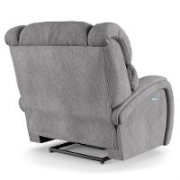 Poltrona Do Papai Reclinável Napoli Elétrica Botão Led Massagem Linho Cinza Fh1