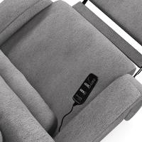 Poltrona Do Papai Reclinável Napoli Elétrica Botão Led Massagem Linho Cinza Fh1 - 8
