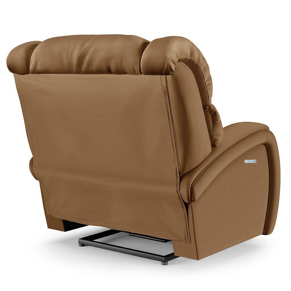 Poltrona Do Papai Reclinável Napoli Elétrica Botão Led Massagem Pu Caramelo Fh1 - 5