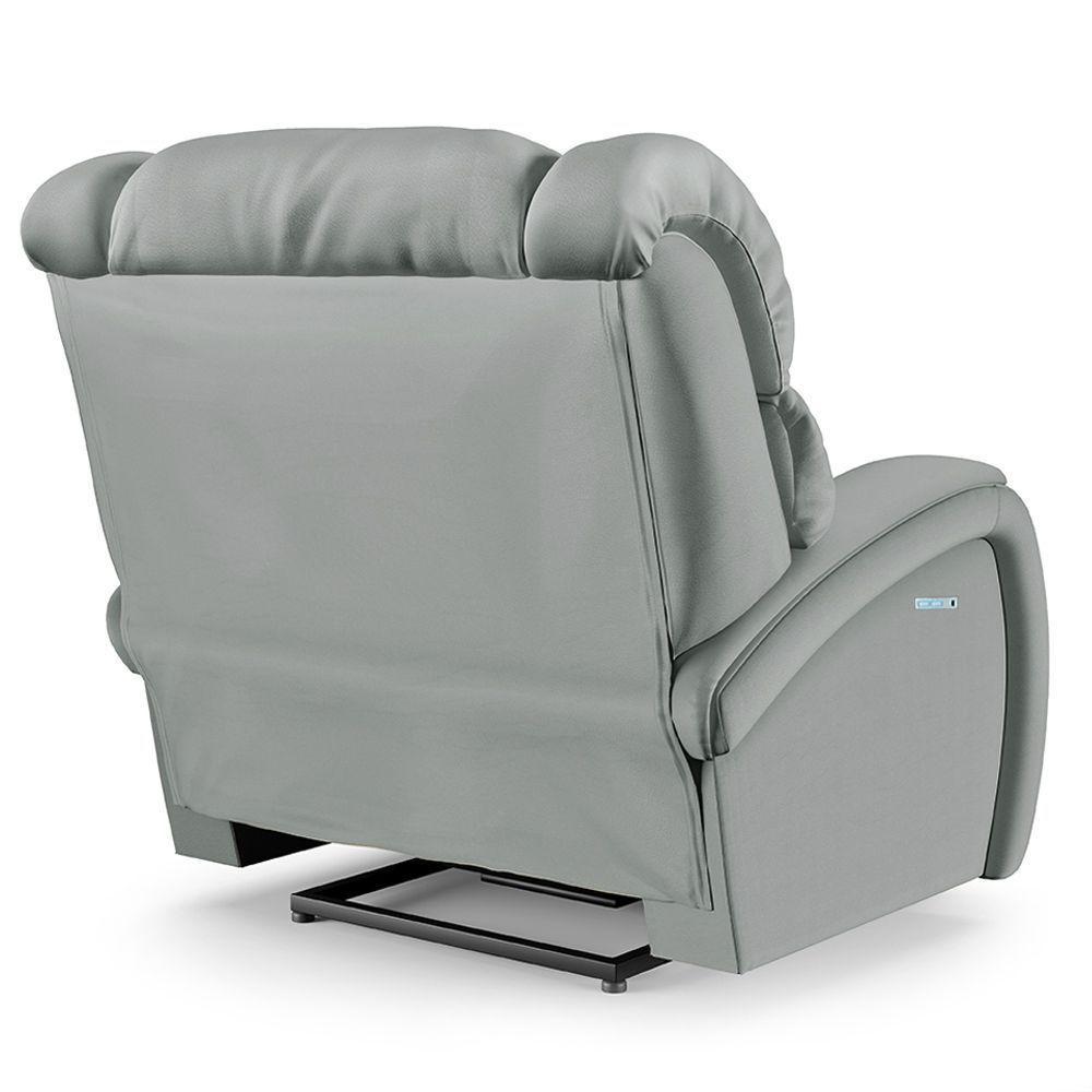 Poltrona Do Papai Reclinável Napoli Elétrica Botão Led Massagem Pu Cinza Fh1 - 7