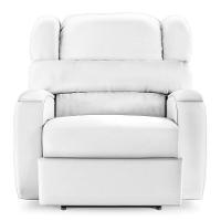 Poltrona Do Papai Reclinável Napoli Elétrica Botão Led Massagem Pu Branco Fh1 - 8