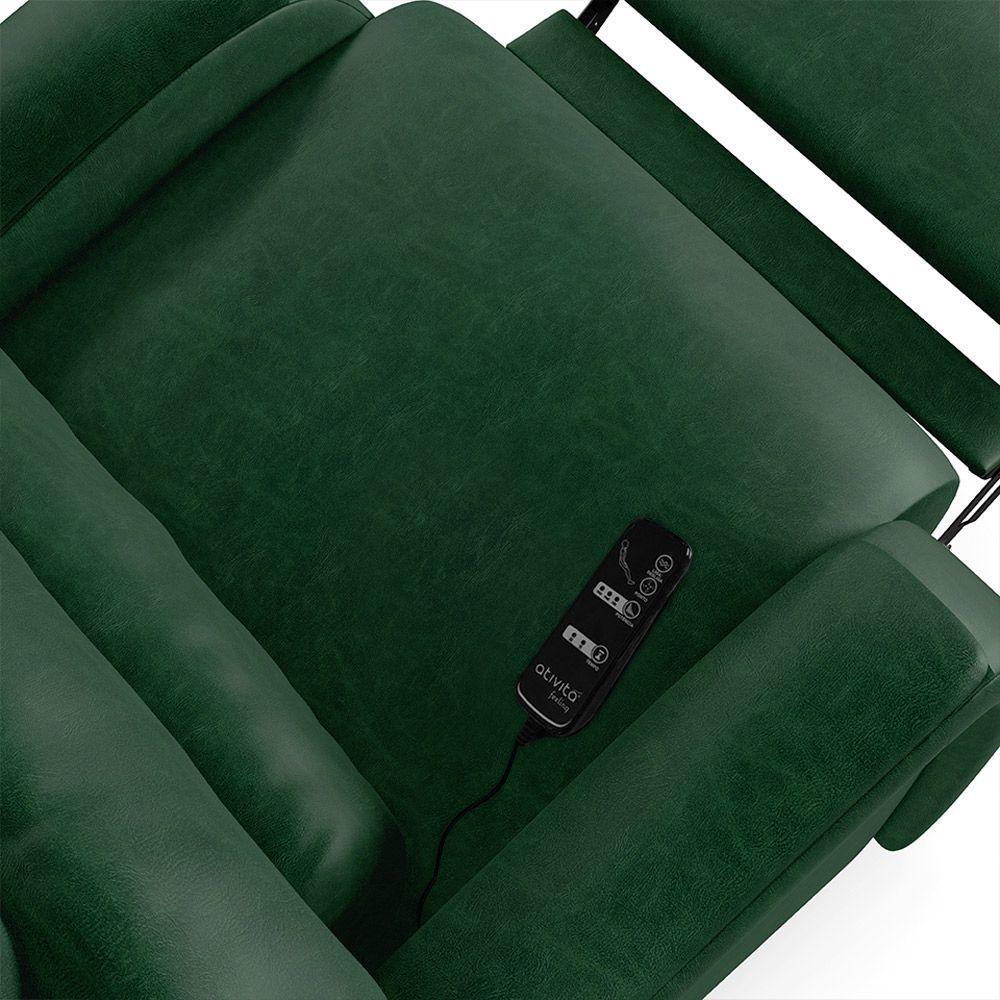 Poltrona Do Papai Reclinável Napoli Elétrica Botão Led Massagem Pu Vd Musgo Fh1 - 4
