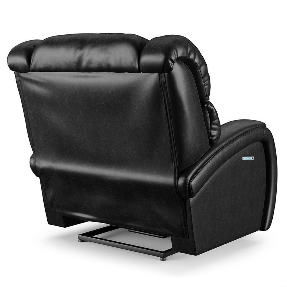 Poltrona Papai Reclinável Napoli Elétrica Botão Led Massagem Pu Brilho Fh1 Preto - 8