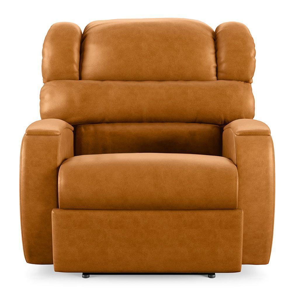 Poltrona Do Papai Reclinável Napoli Elétrica Botão Led Massagem Pu Whisky Fh1 - 3