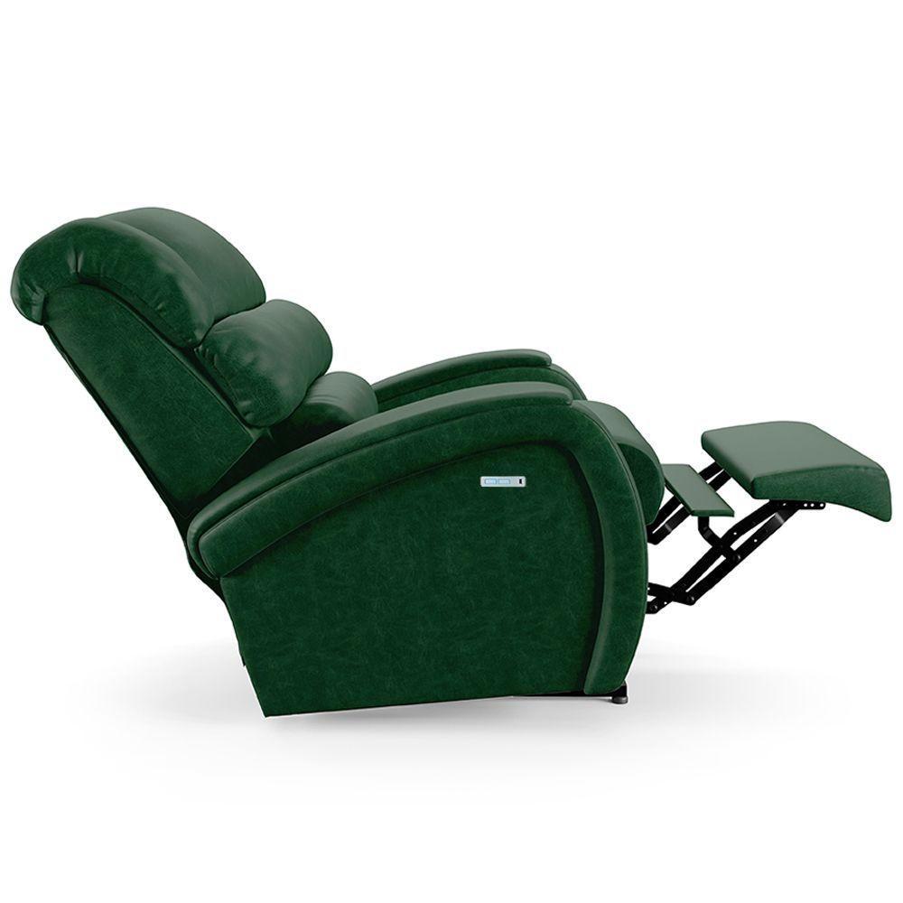 Poltrona Do Papai Reclinável Napoli Elétrica Botão Led Massagem Pu Fh1 Verde - 2