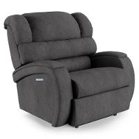Poltrona Do Papai Reclinável Napoli Elétrica Botão Led Massagem Linho Fh1 Grafite - 1