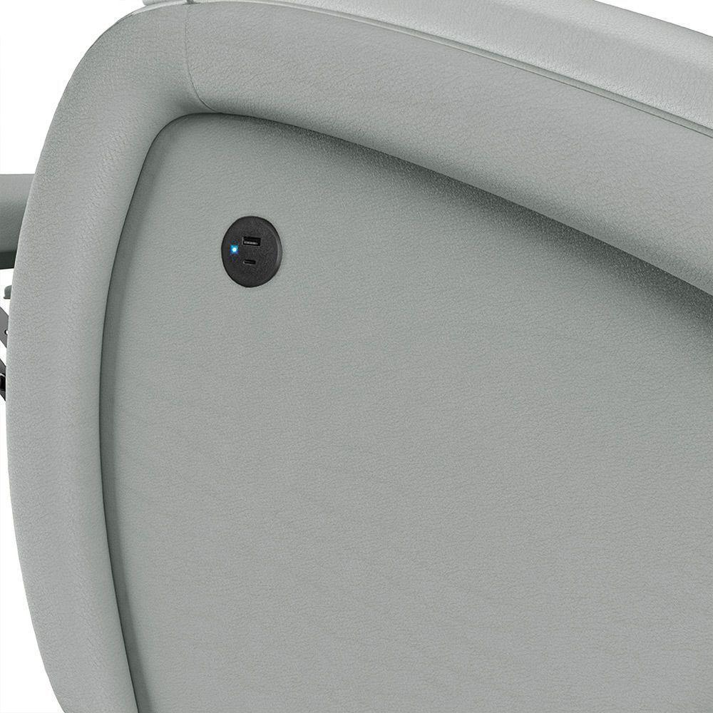 Poltrona Do Papai Reclinável Napoli Power Touch Usb Pu Cinza Fh1 - 7