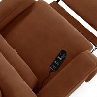 Poltrona Do Papai Reclinável Napoli Power Touch Massagem Veludo Fh1 Terracota