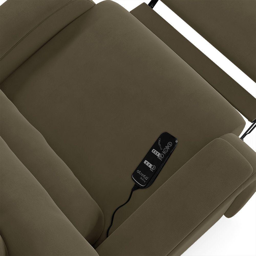 Poltrona Do Papai Reclinável Napoli Power Touch Massagem Veludo Capuccino Fh1 - 3