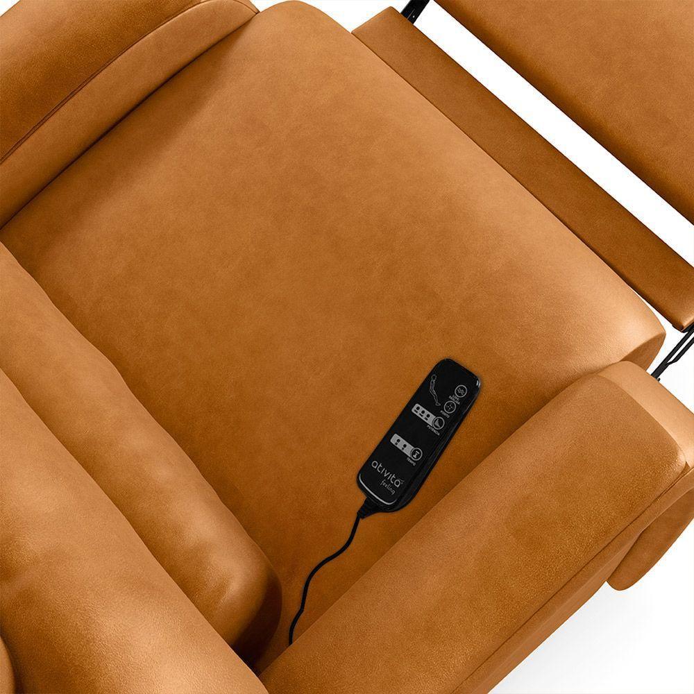 Poltrona Do Papai Reclinável Napoli Power Touch Massagem Pu Whisky Fh1 - 3