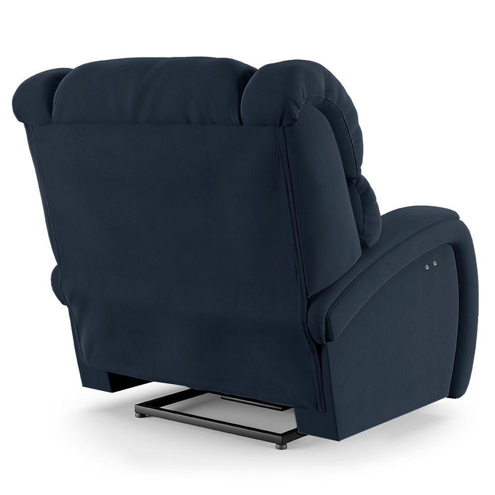 Poltrona Do Papai Reclinável Napoli Power Touch Massagem Veludo Azul Fh1 - 4