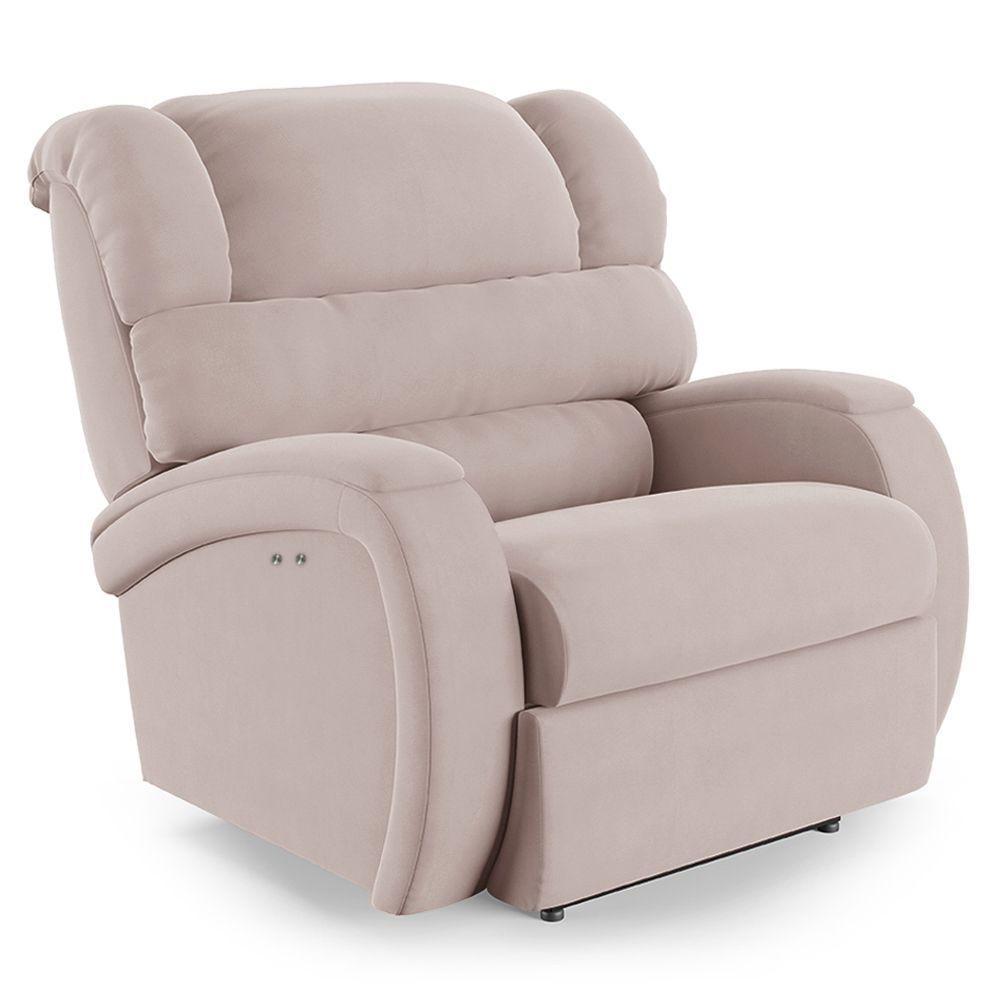 Poltrona Do Papai Reclinável Napoli Power Touch Massagem Veludo Rosê Fh1 - 1