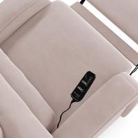 Poltrona Do Papai Reclinável Napoli Power Touch Massagem Veludo Rosê Fh1 - 5