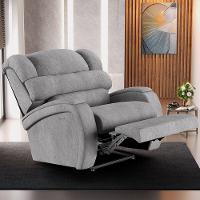 Poltrona Do Papai Reclinável Napoli Power Touch Massagem Linho Cinza Fh1 - 3