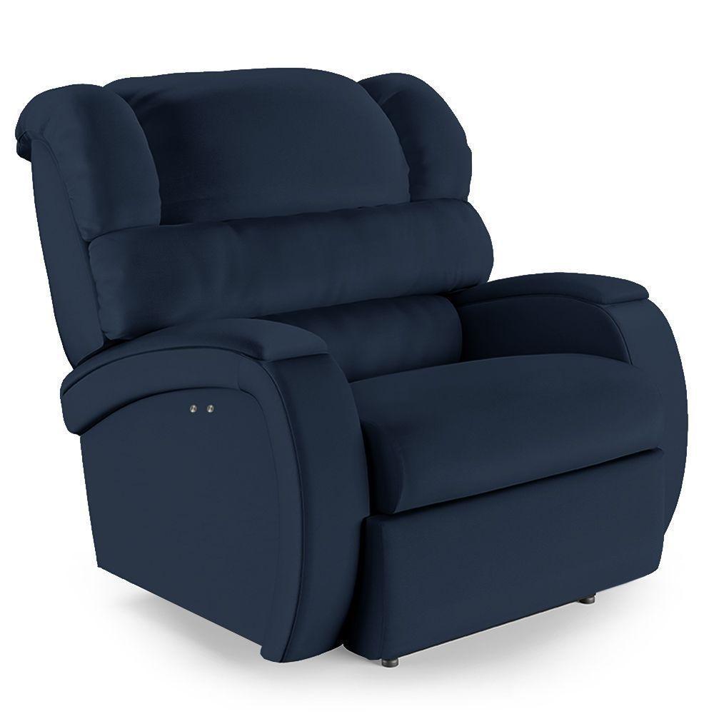 Poltrona Do Papai Reclinável Napoli Power Touch Massagem Pu Fh1 Azul - 1