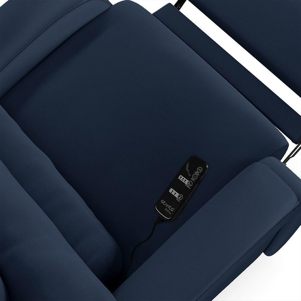 Poltrona Do Papai Reclinável Napoli Power Touch Massagem Pu Fh1 Azul - 4