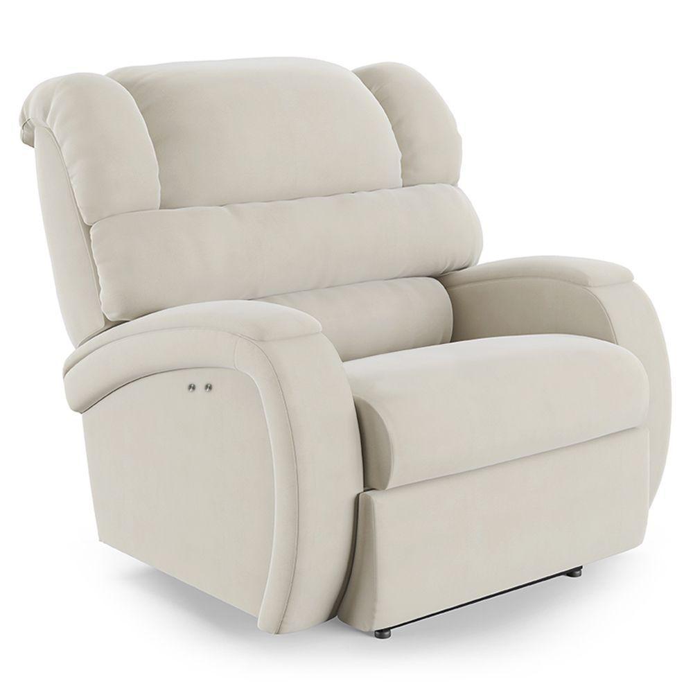 Poltrona Do Papai Reclinável Napoli Power Touch Massagem Veludo Fh1 Bege - 1