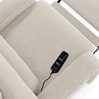 Poltrona Do Papai Reclinável Napoli Power Touch Massagem Veludo Fh1 Bege
