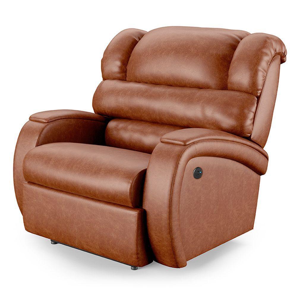 Poltrona Do Papai Reclinável Napoli Power Touch Usb Pu Caramelo Brilho Fh1 - 1